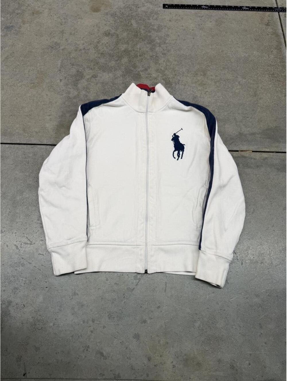 vintage polo ralph lauren big logo zip up sweatshirt size medium